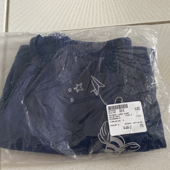 Johnny Was SOVANNA Linen Shorts Navy / White Embroidered small NWT - Picture 14 of 14